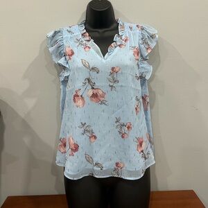Baby blue floral blouse